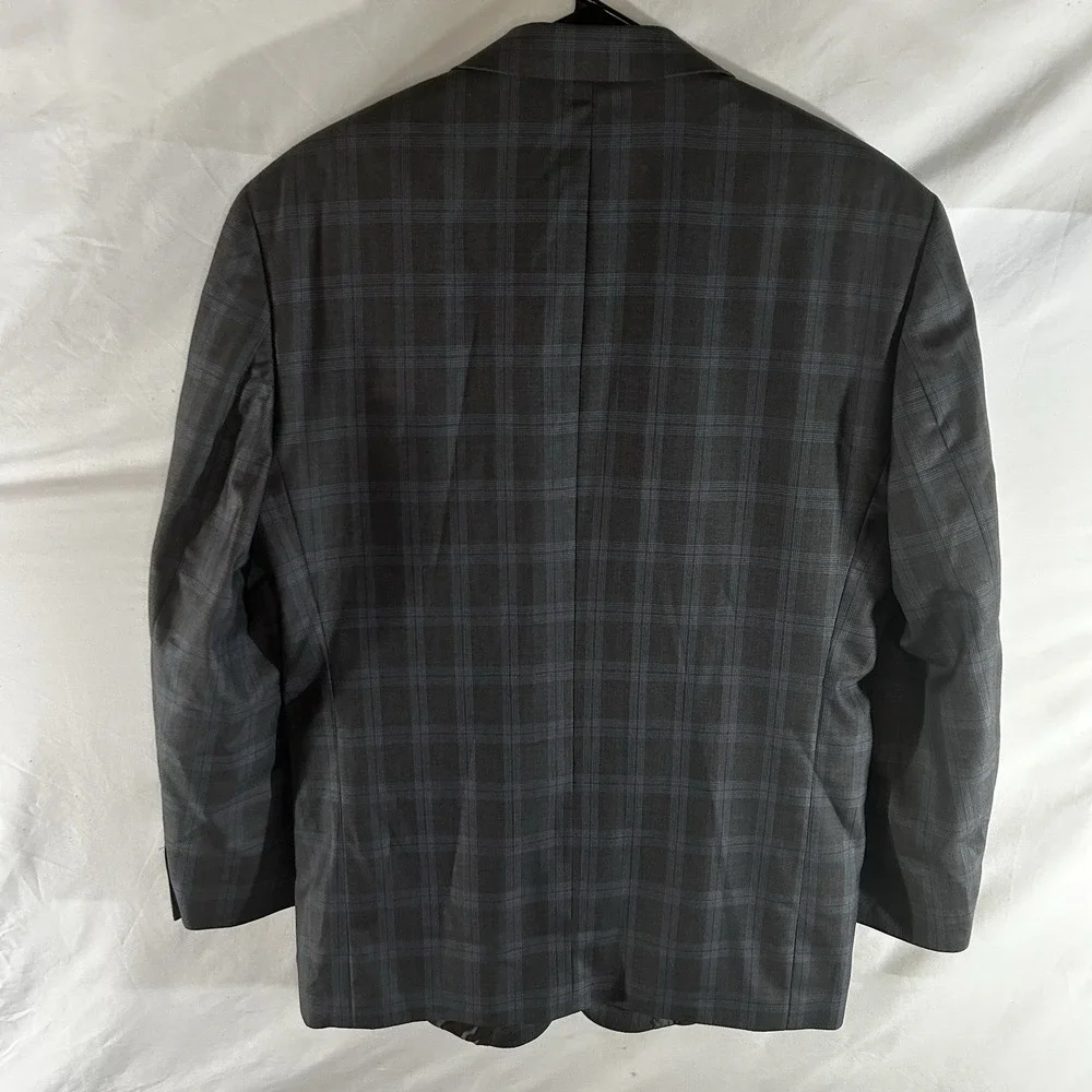 Luca Rossi Italia‎ 40S Gray Plaid Sport Coat Blazer Super 150s 3 Button